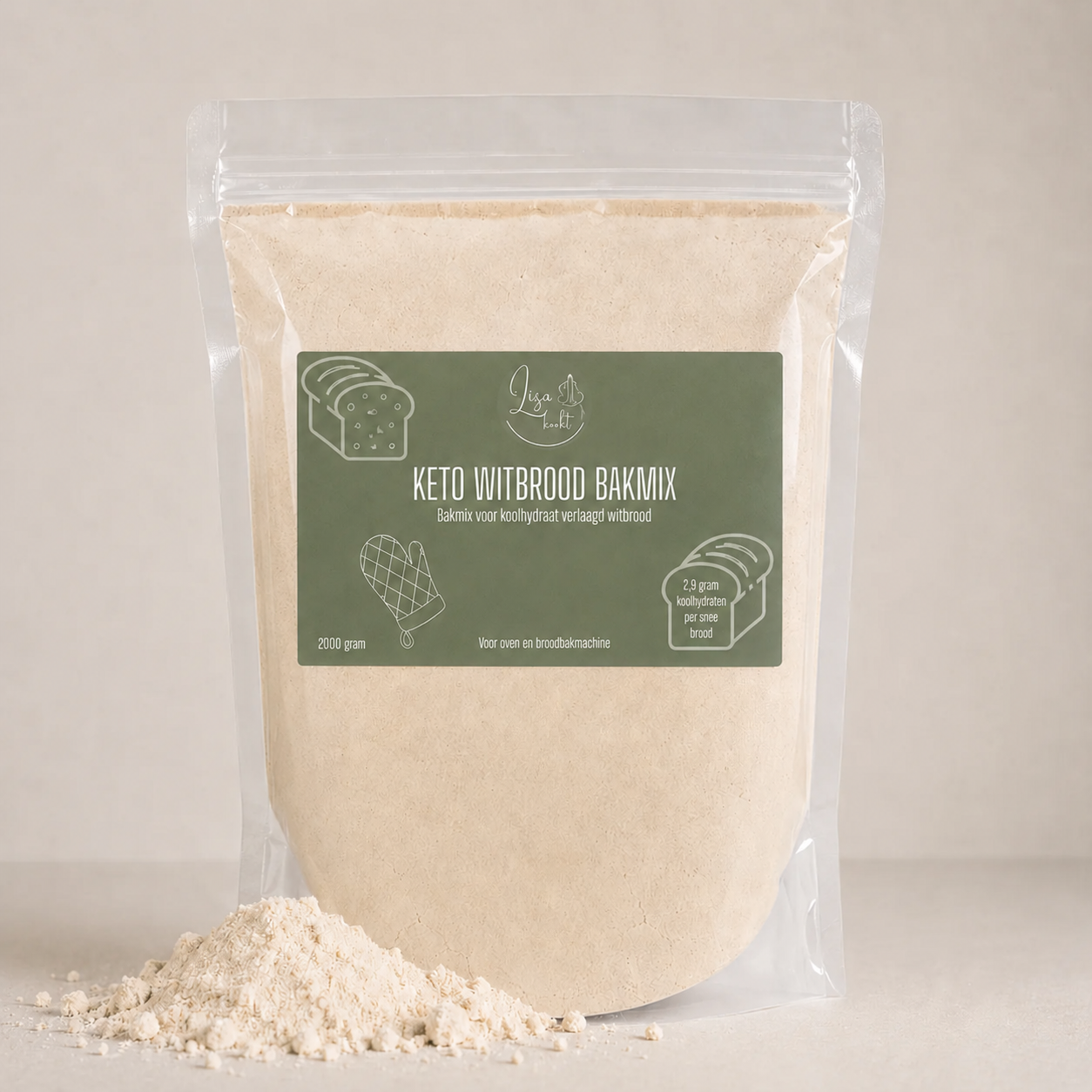 Lisa's witbrood bakmix 2 kg – voor 5 broden