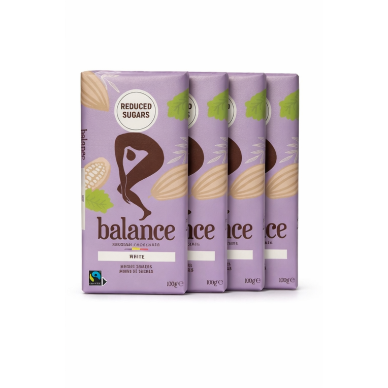 4 repen Chocoladereep Wit, voordeelpakket van 4 x 100 gram