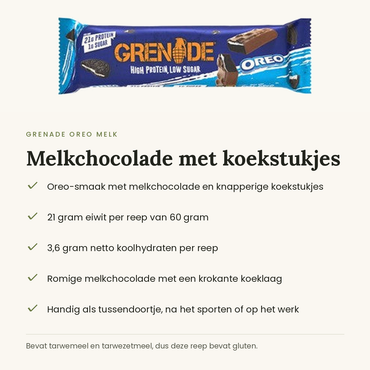 Grenade Oreo Melk voordelen