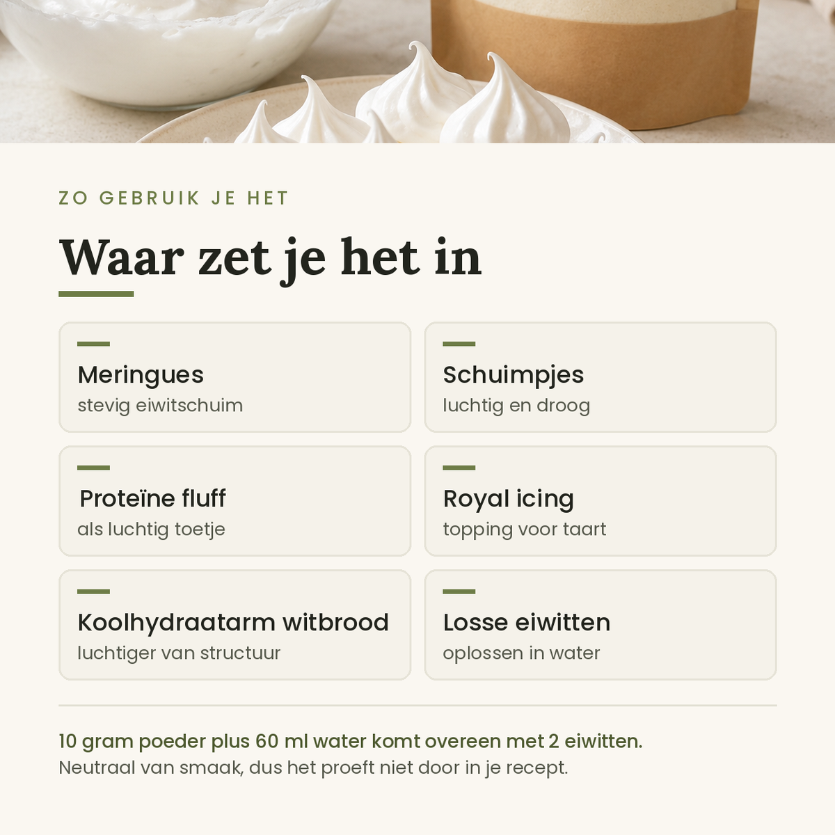 Toepassingen kippeneiwitpoeder
