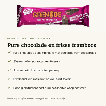 Grenade Dark Choco Raspberry voordelen