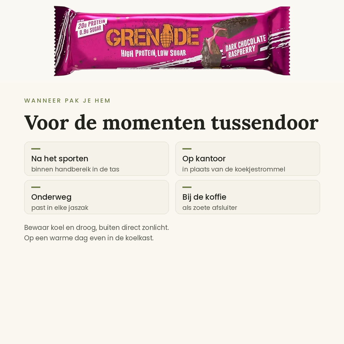 Grenade Dark Choco Raspberry wanneer