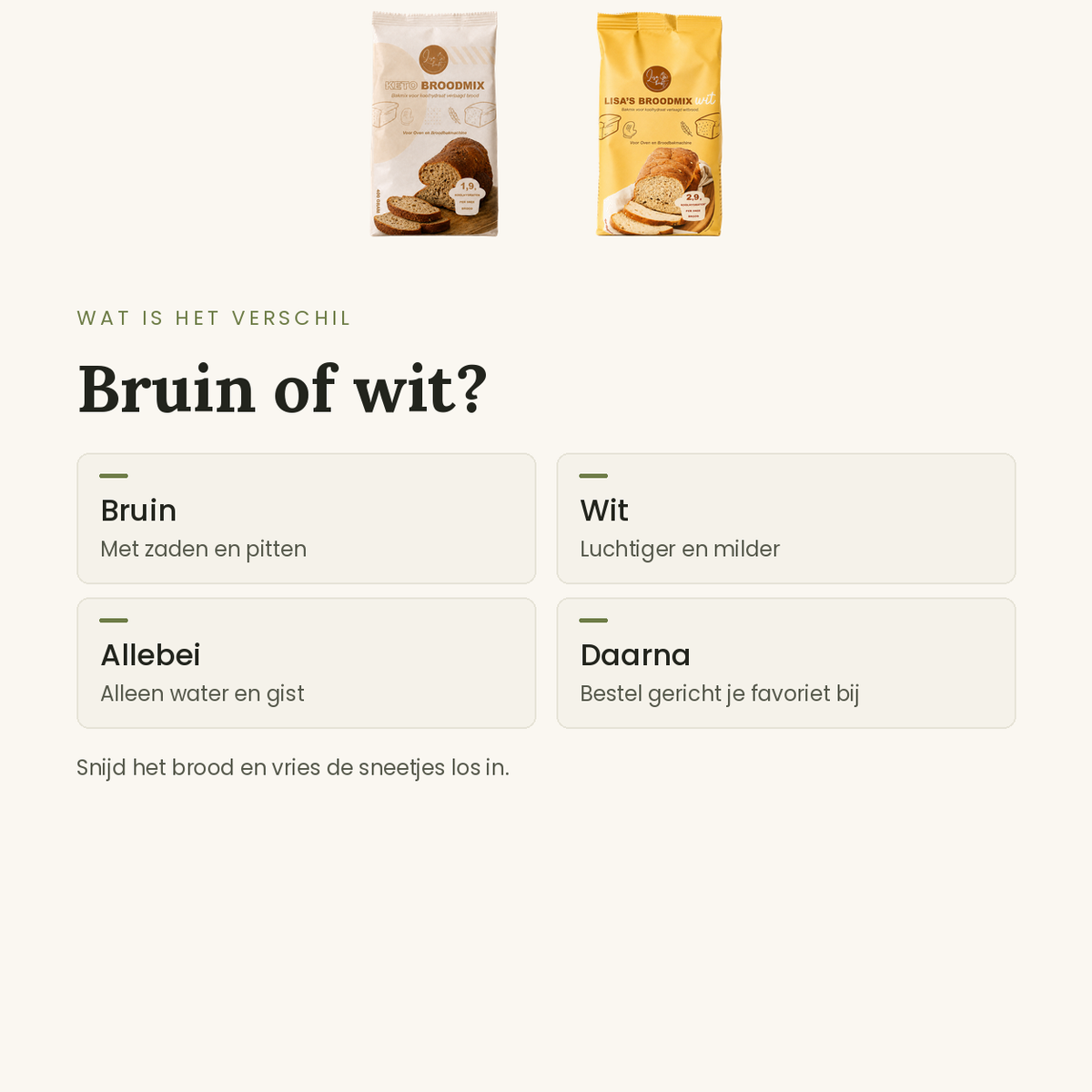 Broodmix proefpakket: wat is het verschil tussen bruin en wit