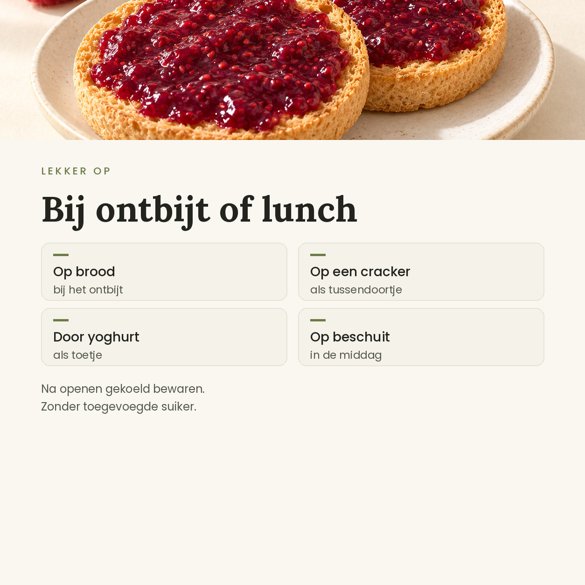 Frambozenjam toepassingen