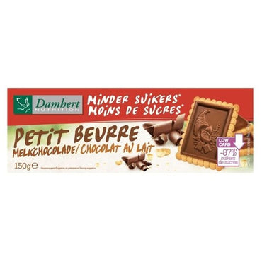 Petit beurre koekjes met melkchocolade, 87% minder suiker