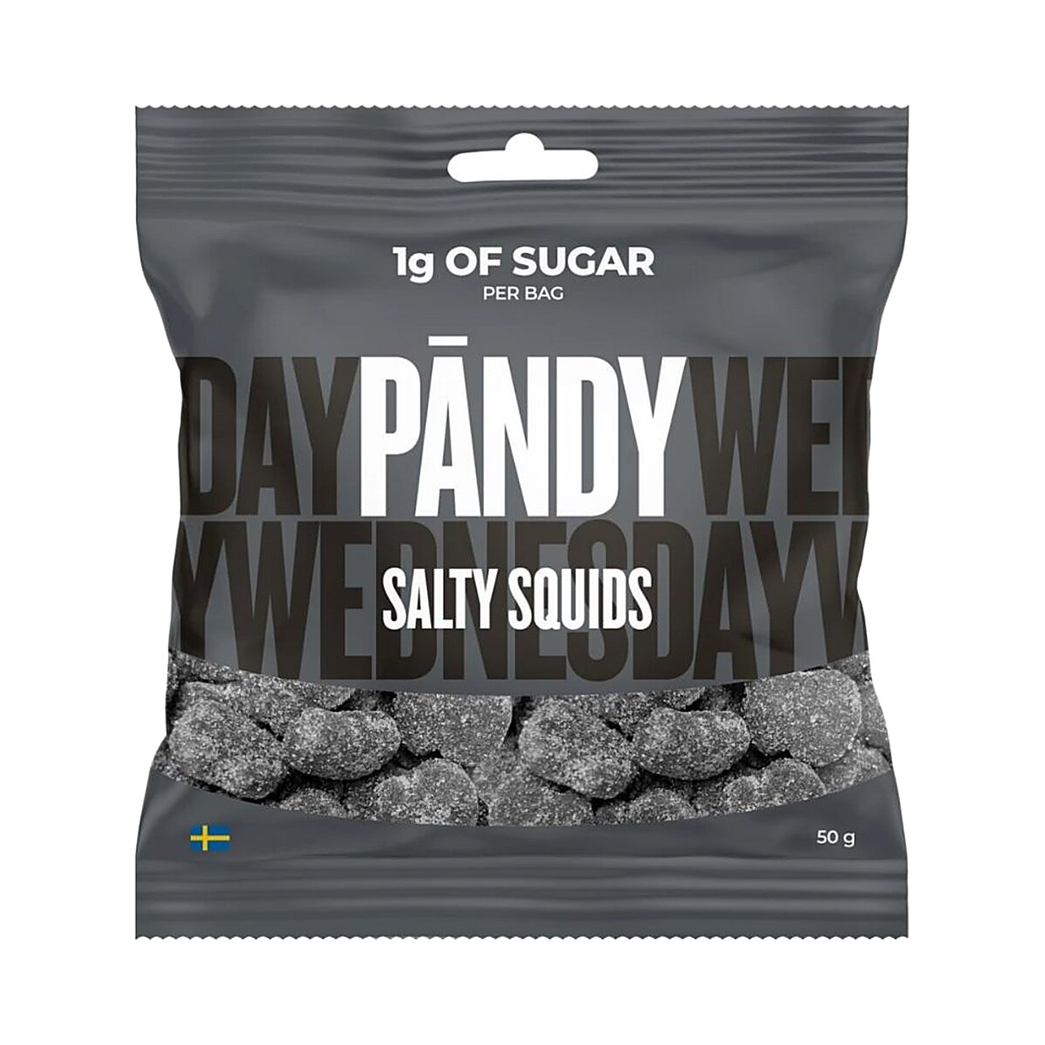 Zakje Pandy Salty Squids suikerarme zoute drop snoepjes