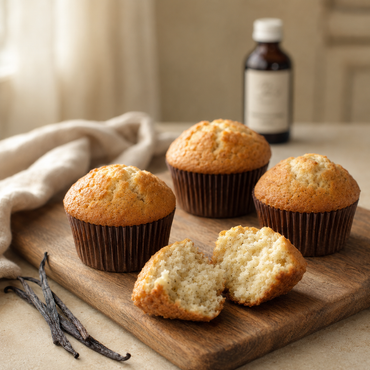 Koolhydraatarme vanillemuffins gebakken met Bourbon vanille extract