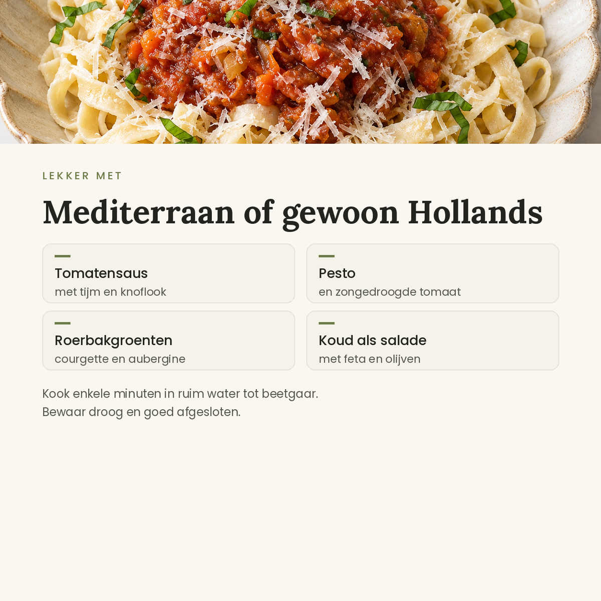 Kikkererwten pasta toepassingen