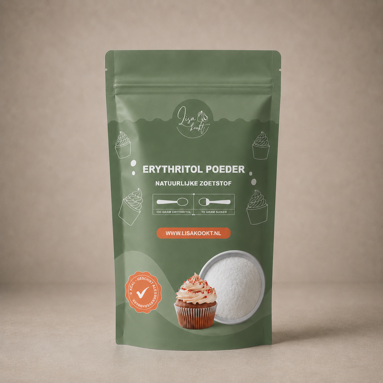 Erythritol poeder van Lisa Kookt, 0 calorieën