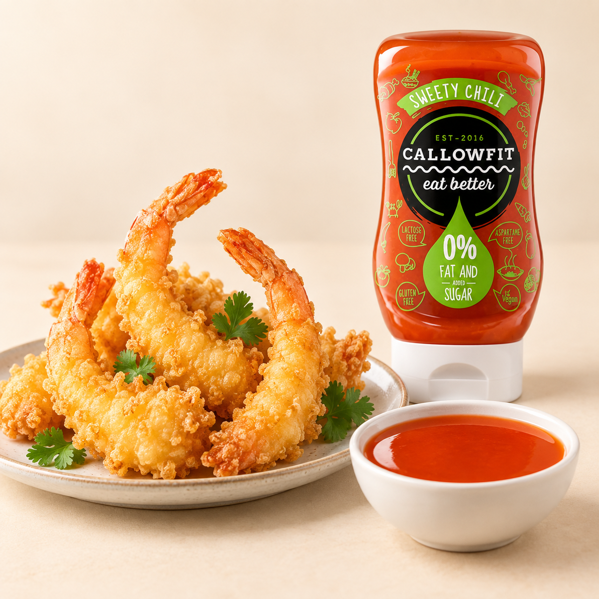 Sweet chili saus met garnalen