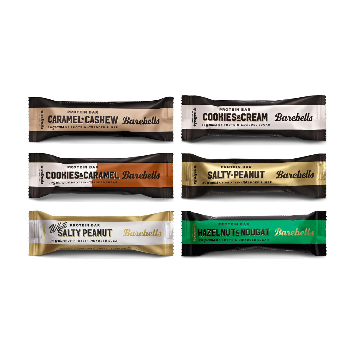 Barebells proefpakket Classics, 6 Barebells eiwitrepen van 55 gram