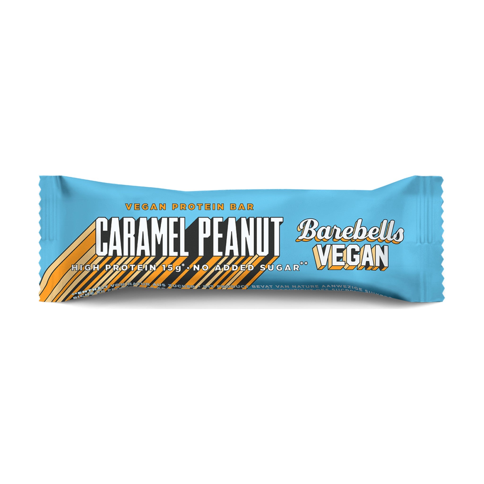 Barebells eiwitreep Vegan Caramel Peanut, 55 gram, 15 gram eiwit per reep