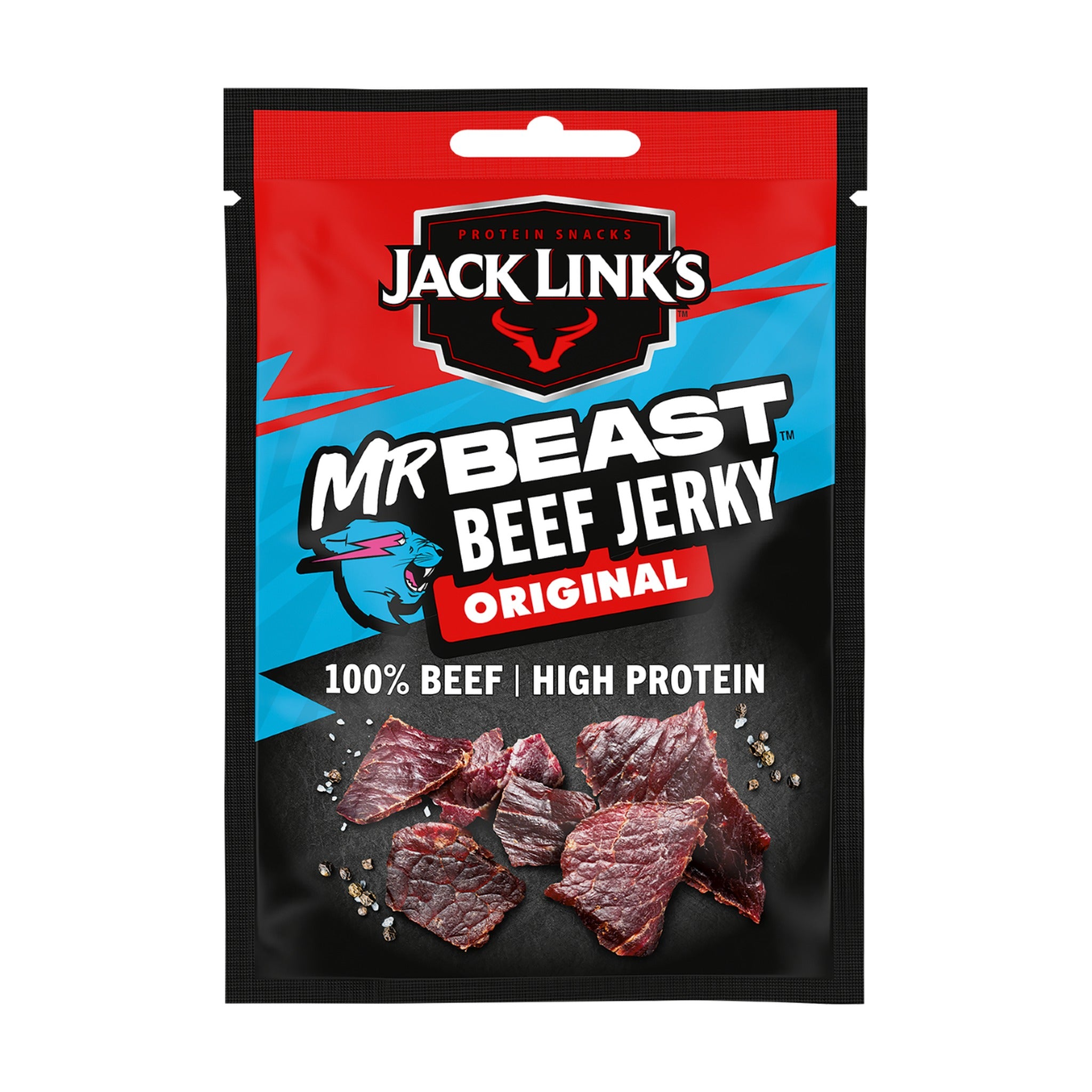 Jack Link's Beef Jerky Original, zakje van 60 gram, 100% beef en high protein