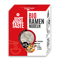 Doos Just Taste Bio Ramen Noedels van 300 gram, met twee portieverpakkingen