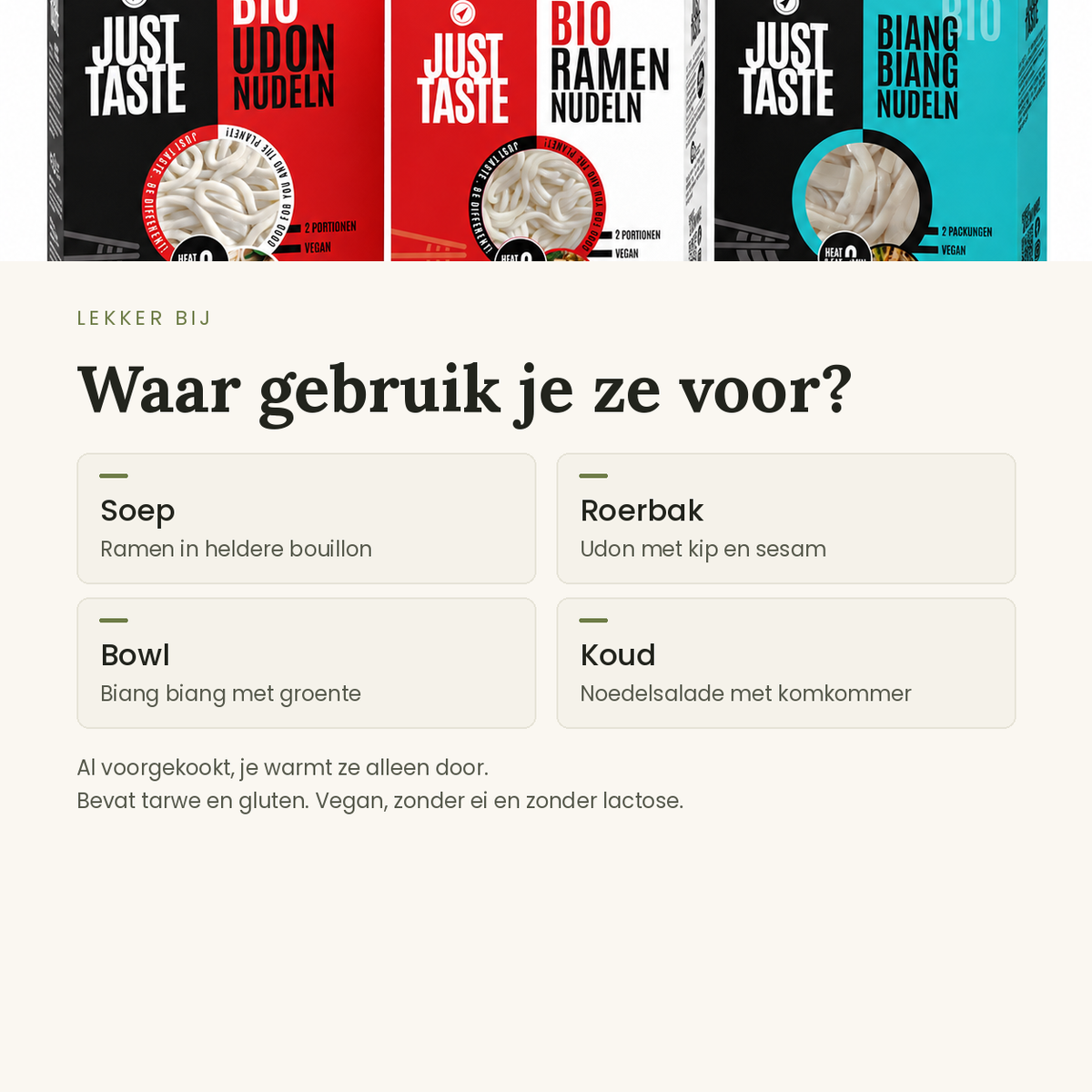 Waar je bio udon, ramen en biang biang noedels voor gebruikt