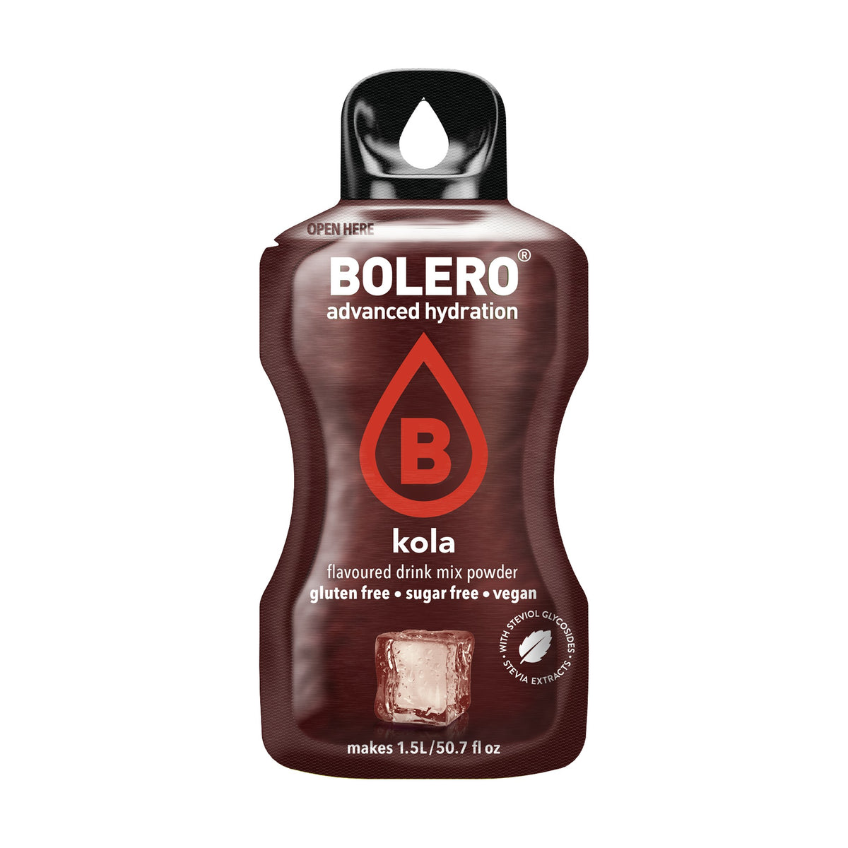 Bolero Cola, zakje suikervrije colapoeder van 9 gram voor 1,5 liter