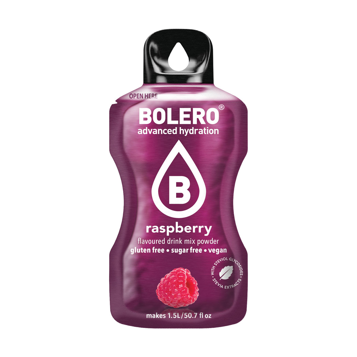 Bolero Framboos, zakje suikervrije limonadepoeder van 9 gram voor 1,5 liter