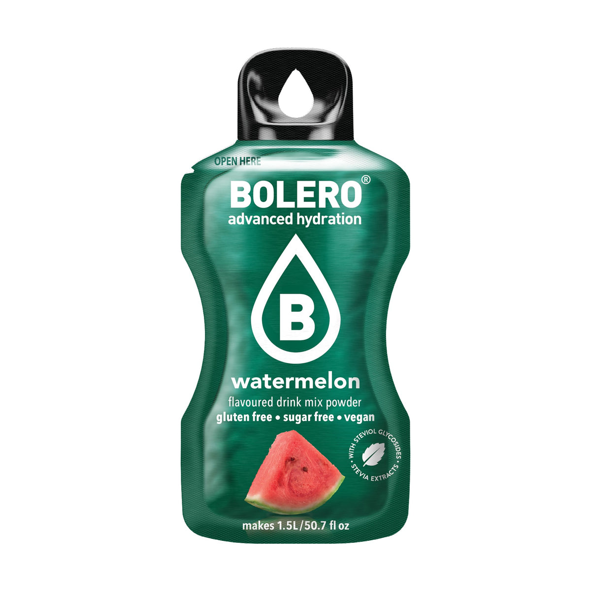 Bolero Watermeloen, zakje suikervrije limonadepoeder van 9 gram voor 1,5 liter