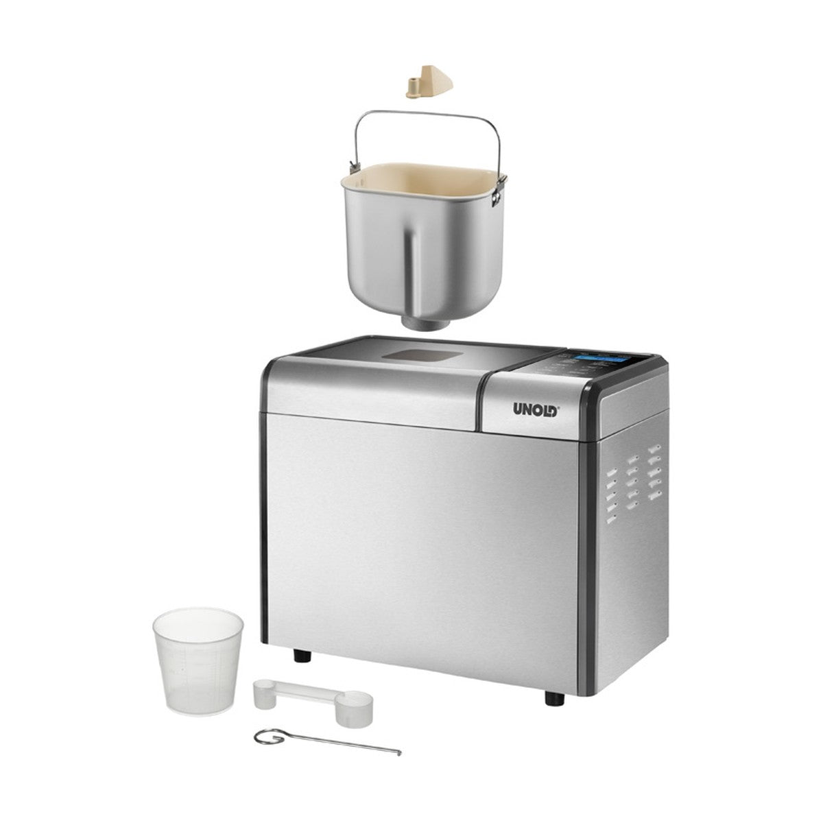 Unold broodbakmachine met uitneembaar bakblik, maatbeker, maatlepel en haak