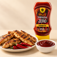 Sriracha saus met gegrilde kip