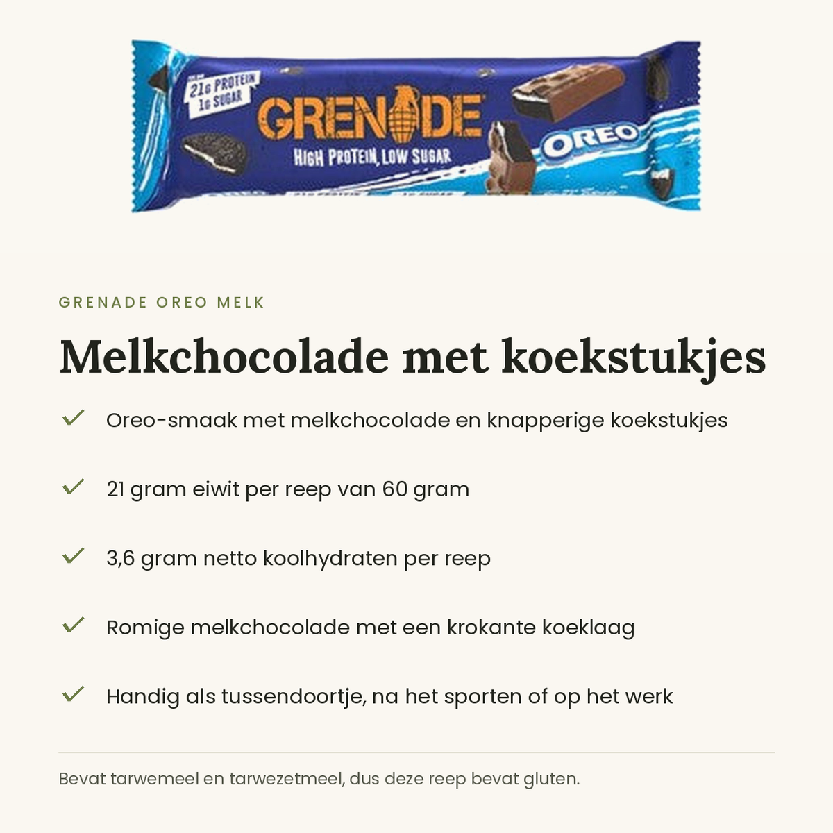 Grenade Oreo Melk voordelen