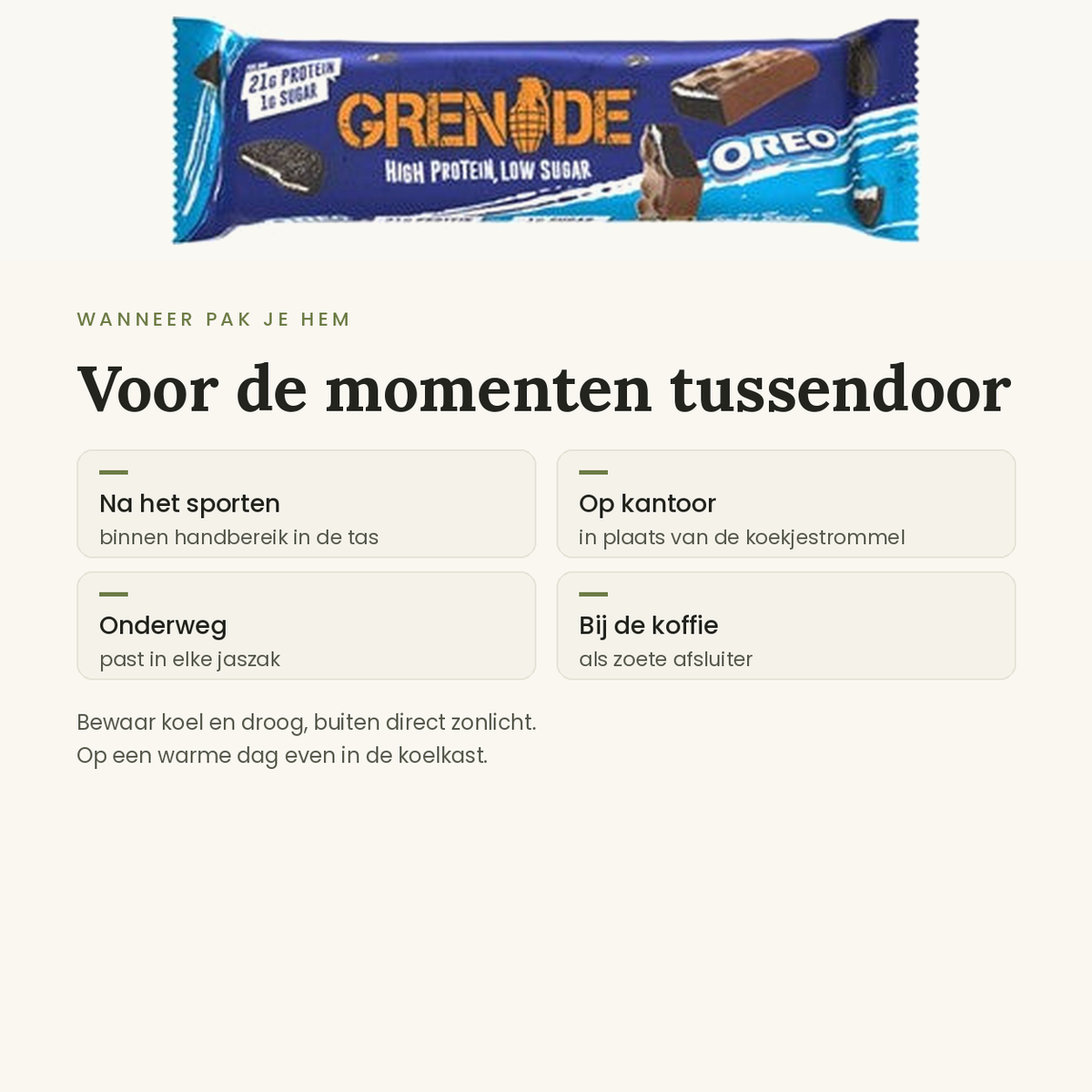 Grenade Oreo Melk wanneer