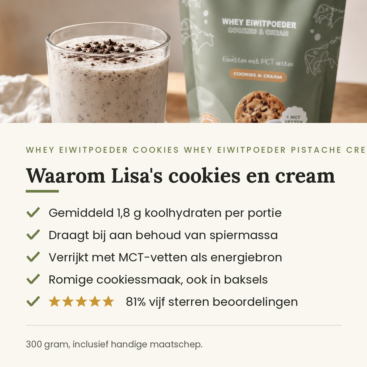 Voordelen whey eiwitpoeder cookies and cream