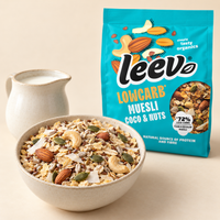 Leev muesli in kom met melk