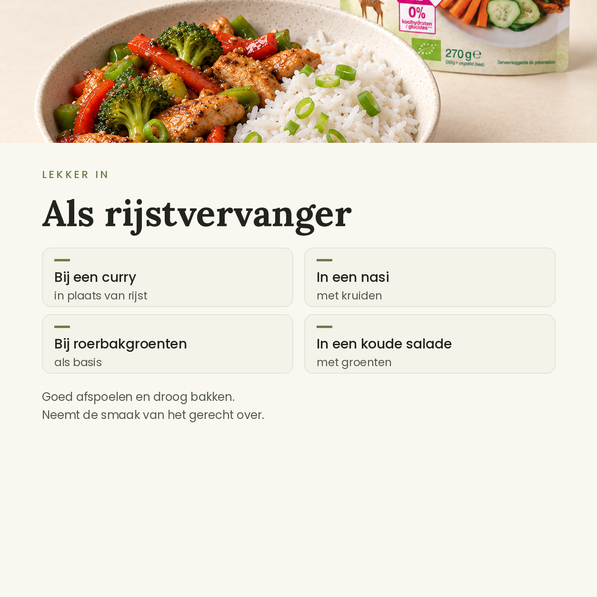 Konjac rijst toepassingen