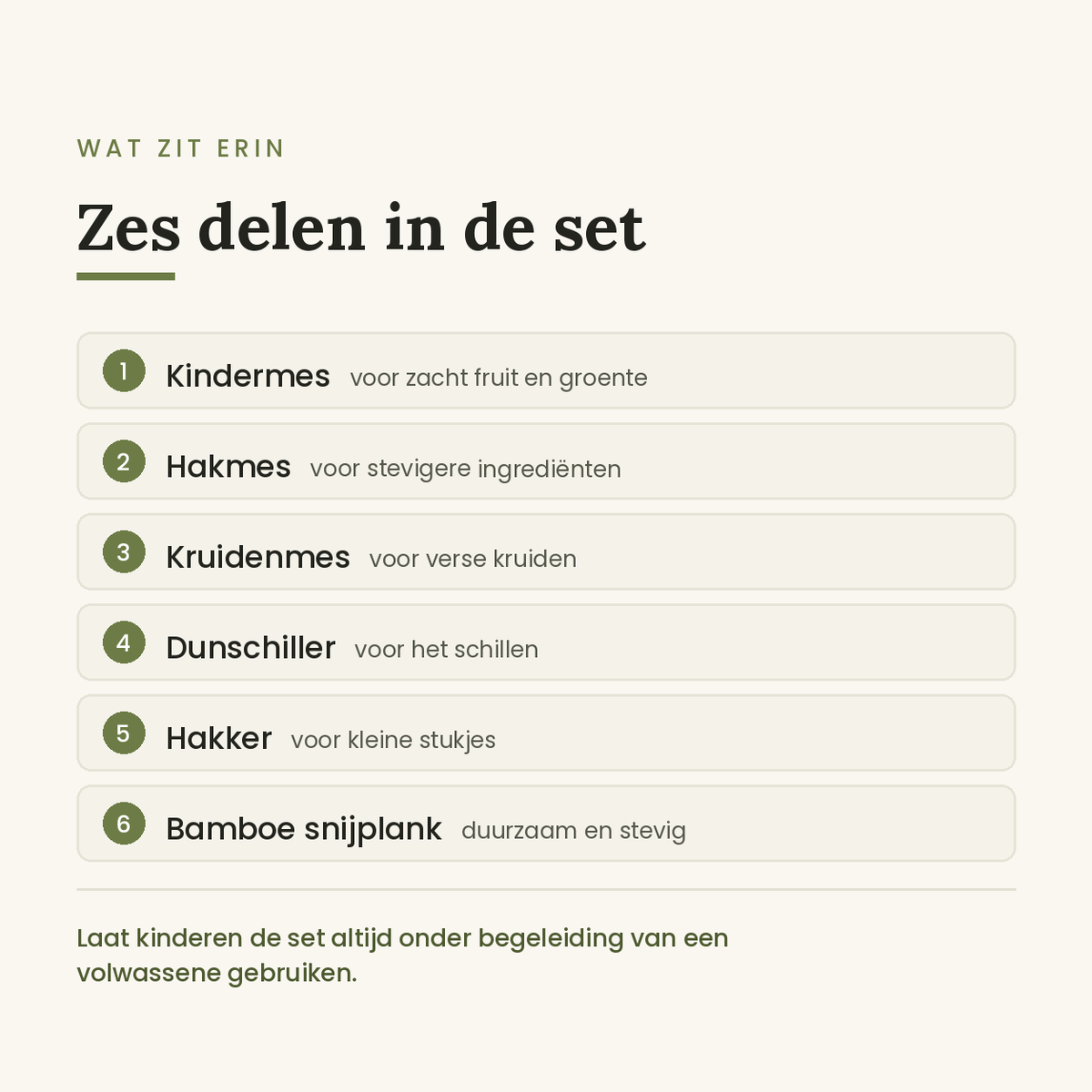 Wat zit er in de kinderkeukenset