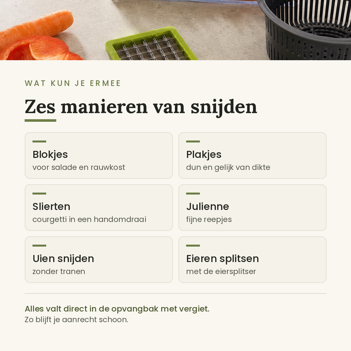 Toepassingen van de groentesnijder
