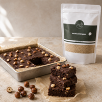 Koolhydraatarme hazelnootbrownies met hazelnootmeel