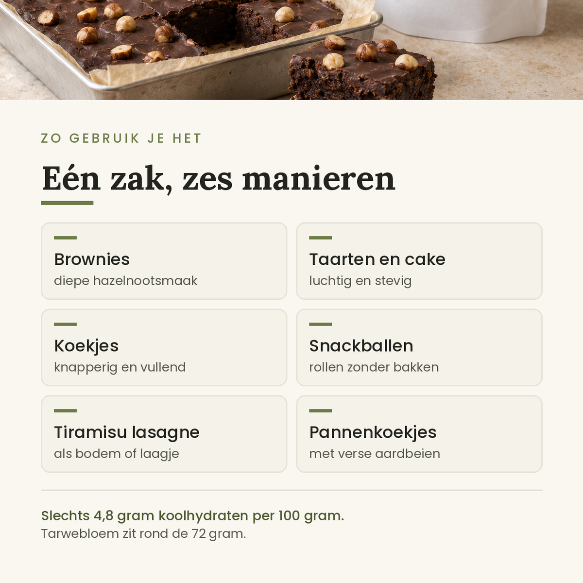 Toepassingen hazelnootmeel