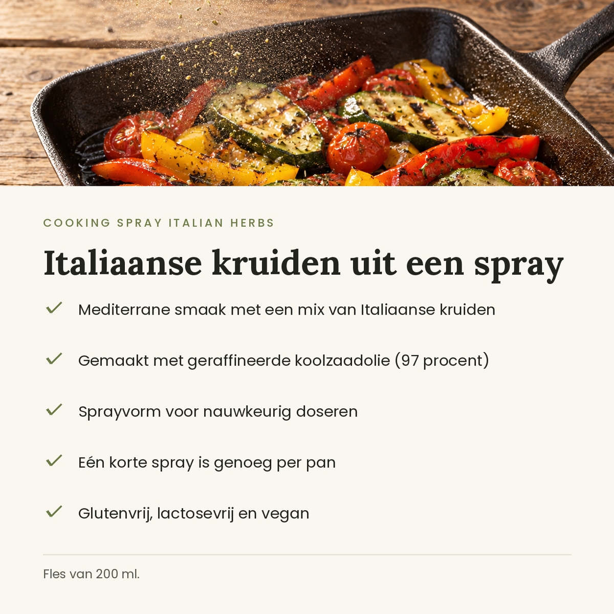 Cooking spray Italian herbs voordelen