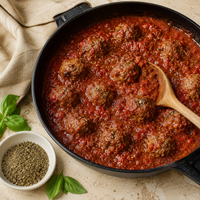 Gehaktballen in tomatensaus met Lisa Kookt Italiaanse kruiden
