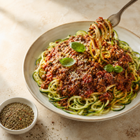 Courgetti bolognese met Italiaanse kruiden