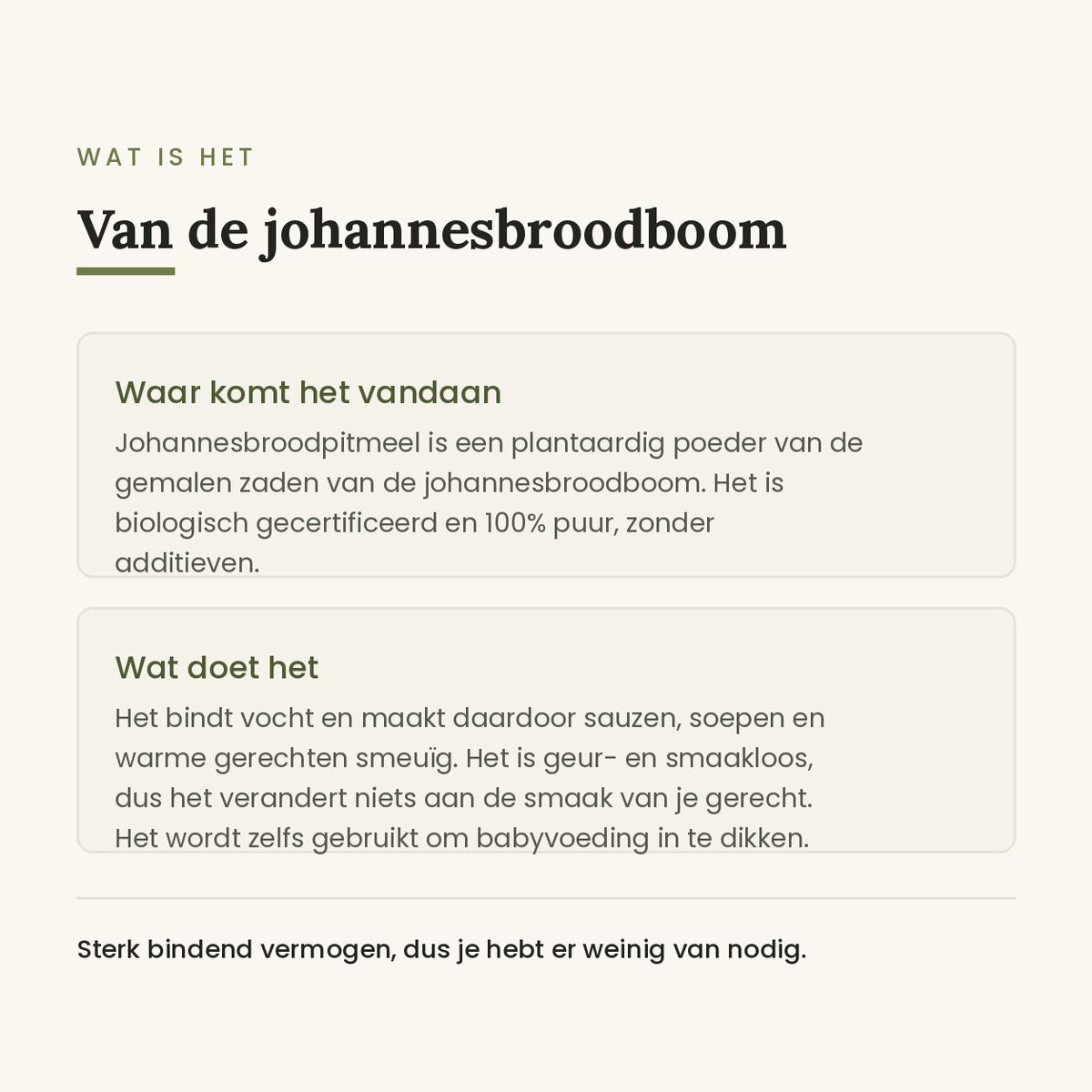 Wat is johannesbroodpitmeel en waar komt het vandaan