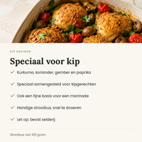 Kip kruiden: kurkuma, koriander, gember en paprika