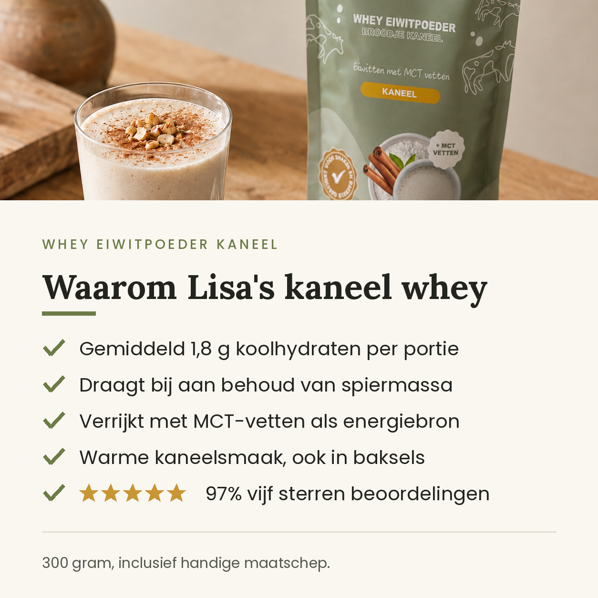 Waarom Lisa's kaneel whey: voordelen op een rij
