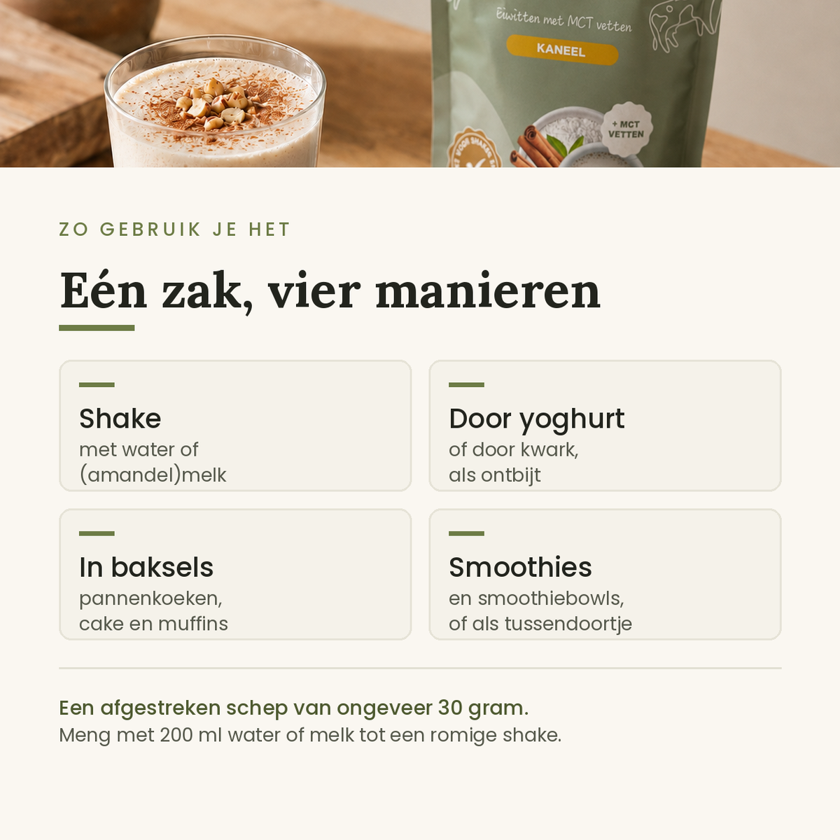 Toepassingen van whey eiwitpoeder kaneel