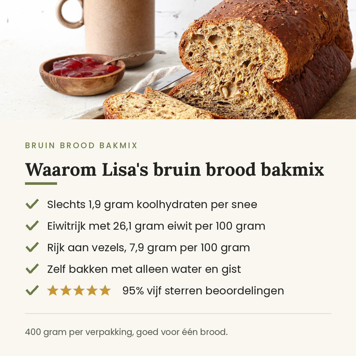 Voordelen van Lisa's Bruin brood bakmix