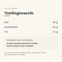 Voedingswaarde kippeneiwitpoeder per 100 gram
