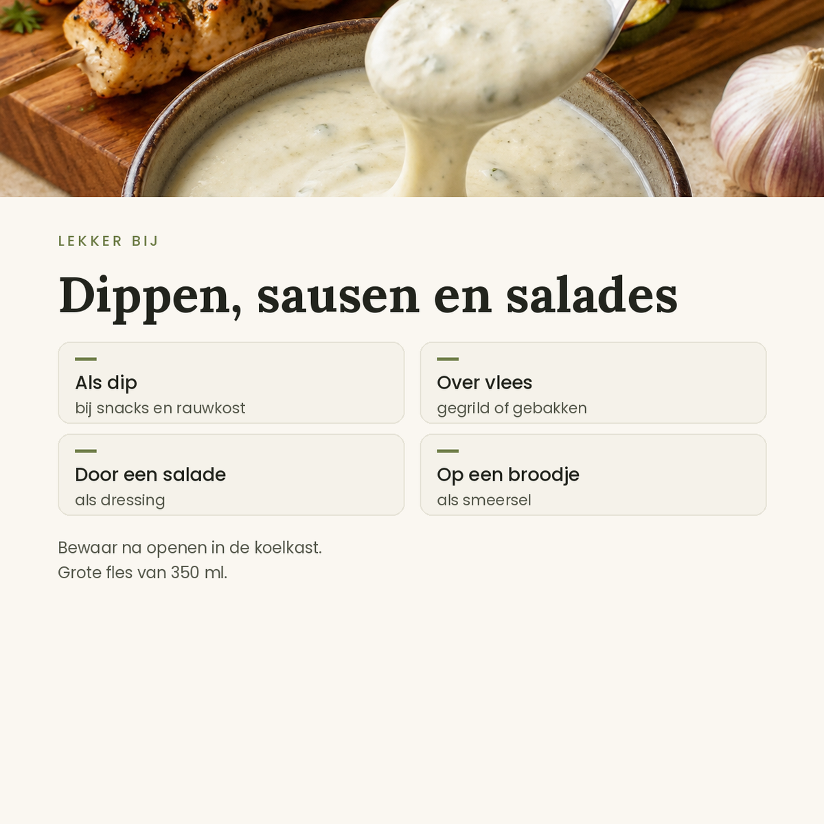 Knoflooksaus toepassingen