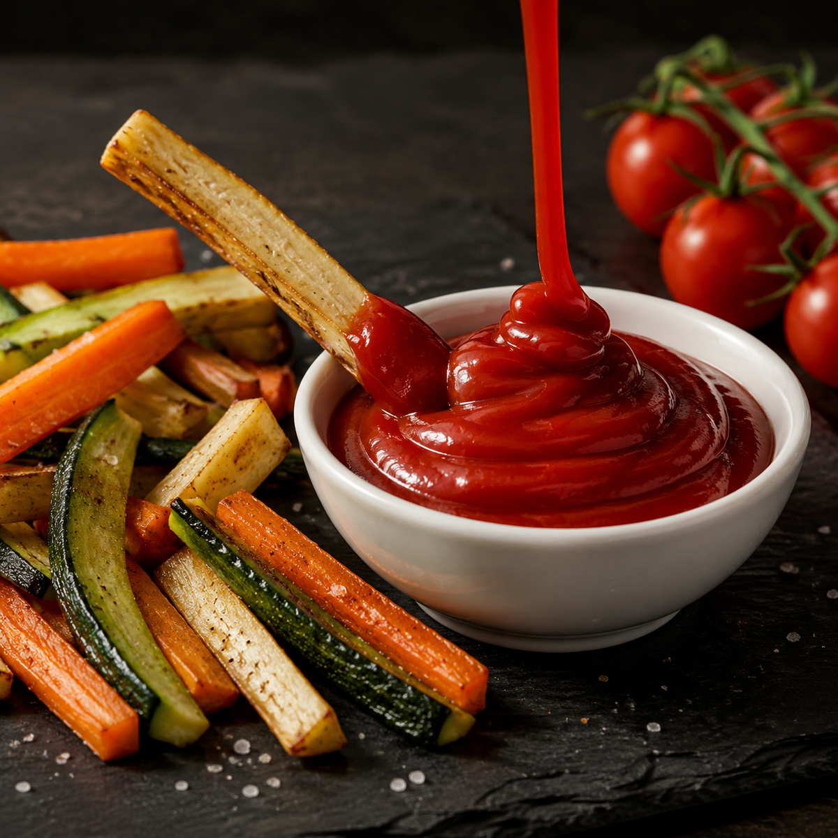 Tomaten ketchup bij groentefriet