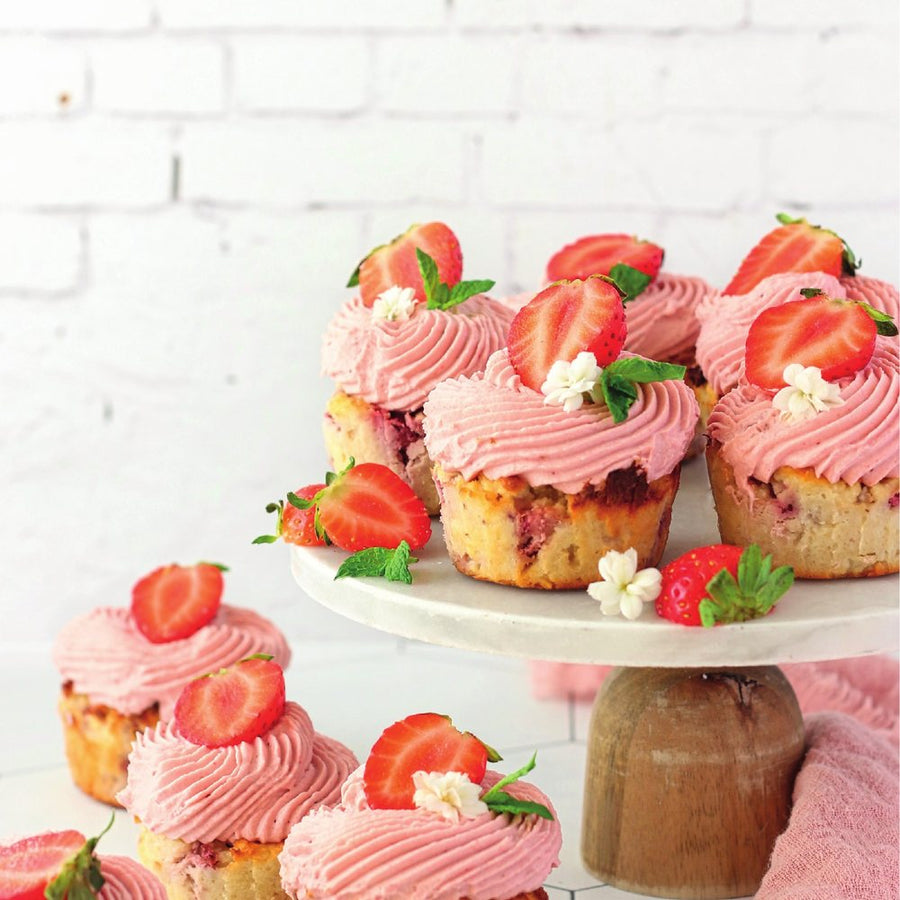 Aardbeien cupcakes