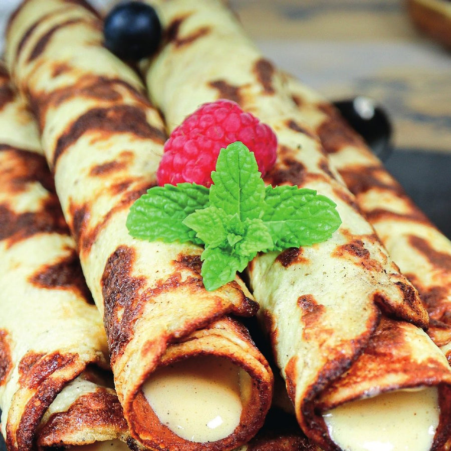 Crêpes met vanillesaus