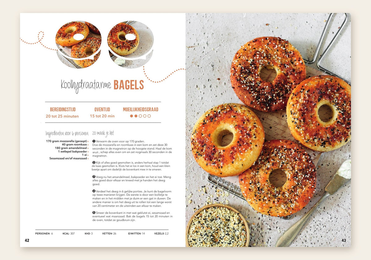 Lisa Bakt Koolhydraatarm: koolhydraatarme bagels