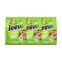 Drie zakken Leev Granola Naturel naast elkaar, 3 x 275 gram