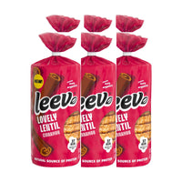 Zes rollen Leev Linzenwafels Kaneel gestapeld, 6 x 130 gram