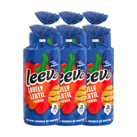 Zes rollen Leev Linzenwafels Paprika gestapeld, 6 x 117 gram
